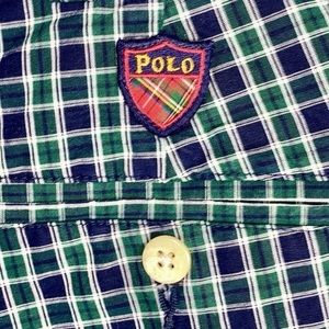 Polo by Ralph Lauren Men’s Blue/Green Plaid Shorts w/ 4.5 Inch Inseam Size 38